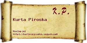 Kurta Piroska névjegykártya